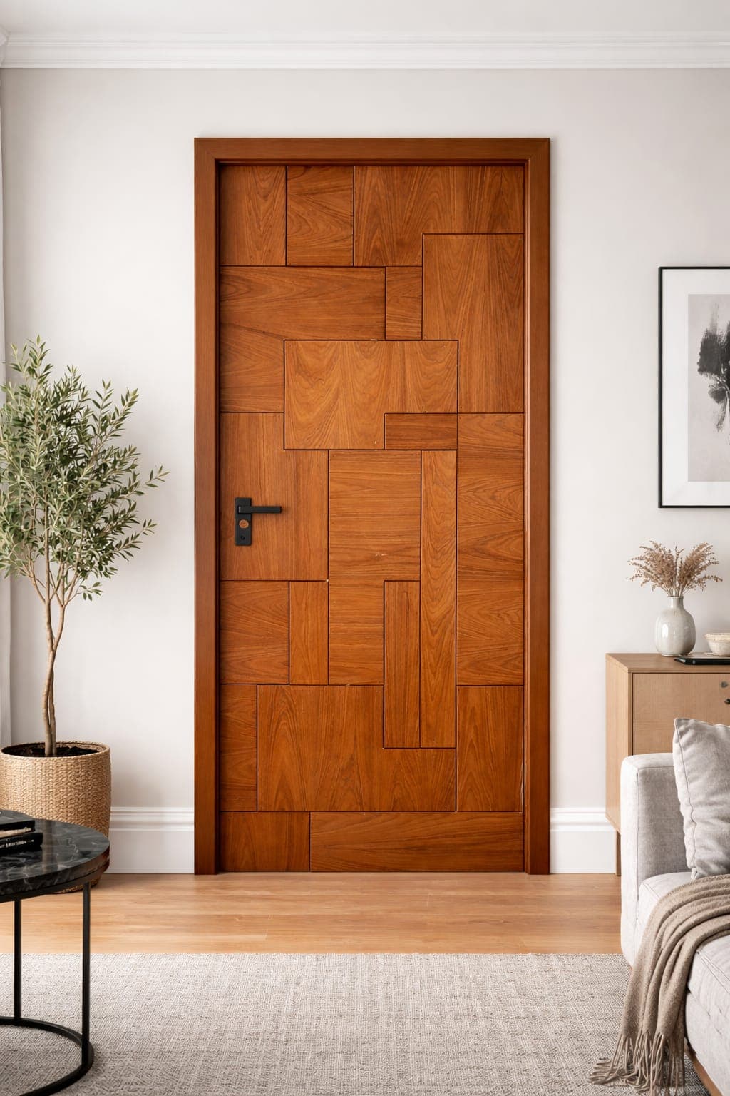 Geo wooden door